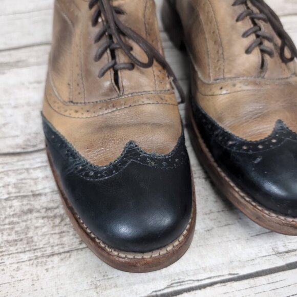 Bedstu Brown And Black Wingtip Oxford Derby Lace Up Shoes Men Size 11 main image 7